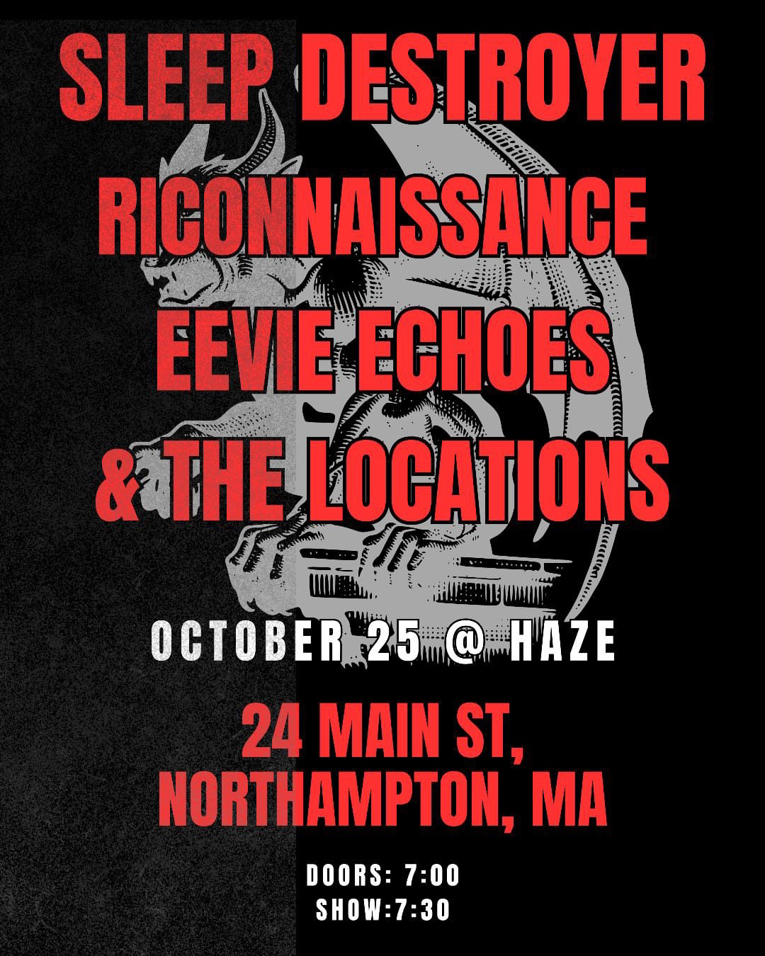 Flyer: Live show with Evie echoes & the locations